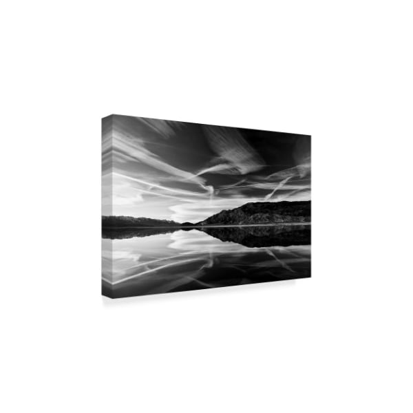 American School 'Owens Lake Reflectionblack And White' Canvas Art,12x19
